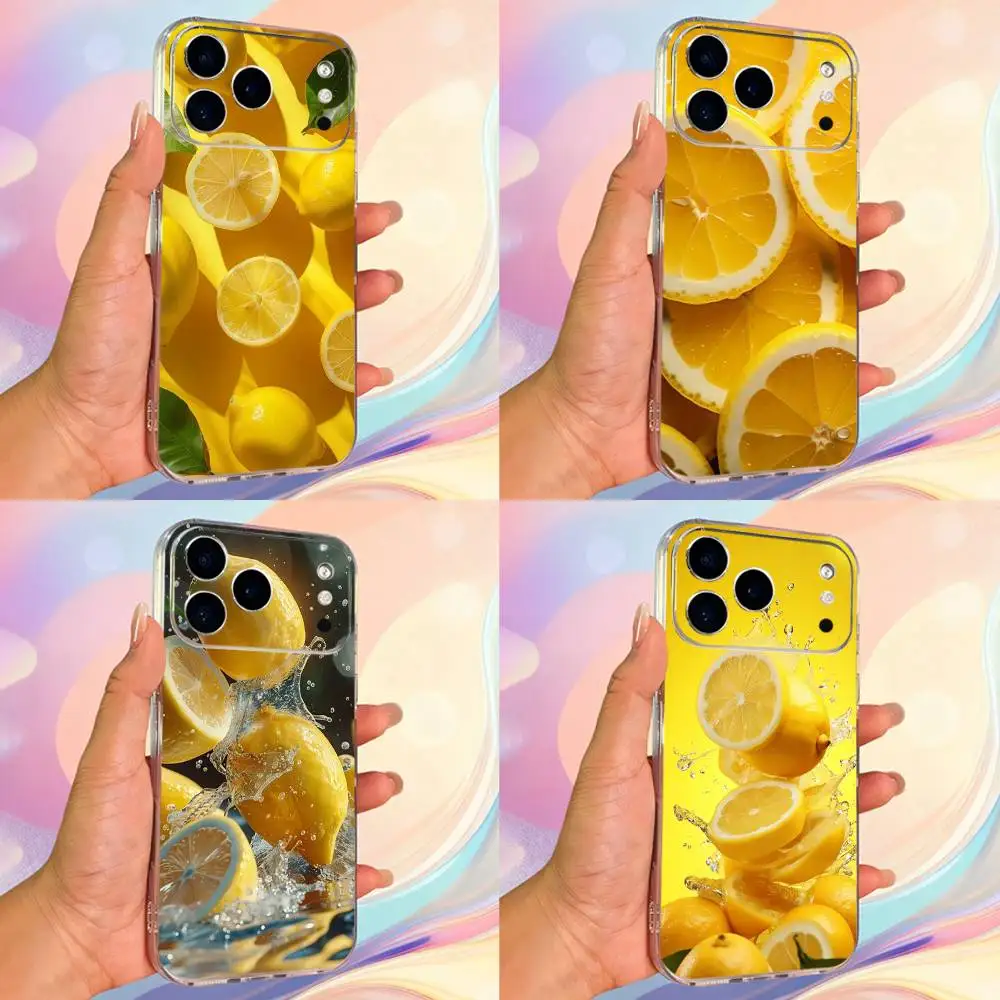 

Yellow Art Fruit Lemon Phone Case For iPhone 14,13,12,11,17,16,15,Pro,Max,Plus,X,XS,XR,SE,Mini Transparent Soft Cover