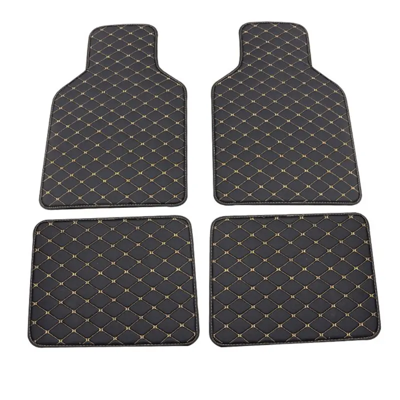 Tapis voiture en cuir PU, 4 pièces, temps, doublures automobiles pour voitures, camions, SUV, arrière