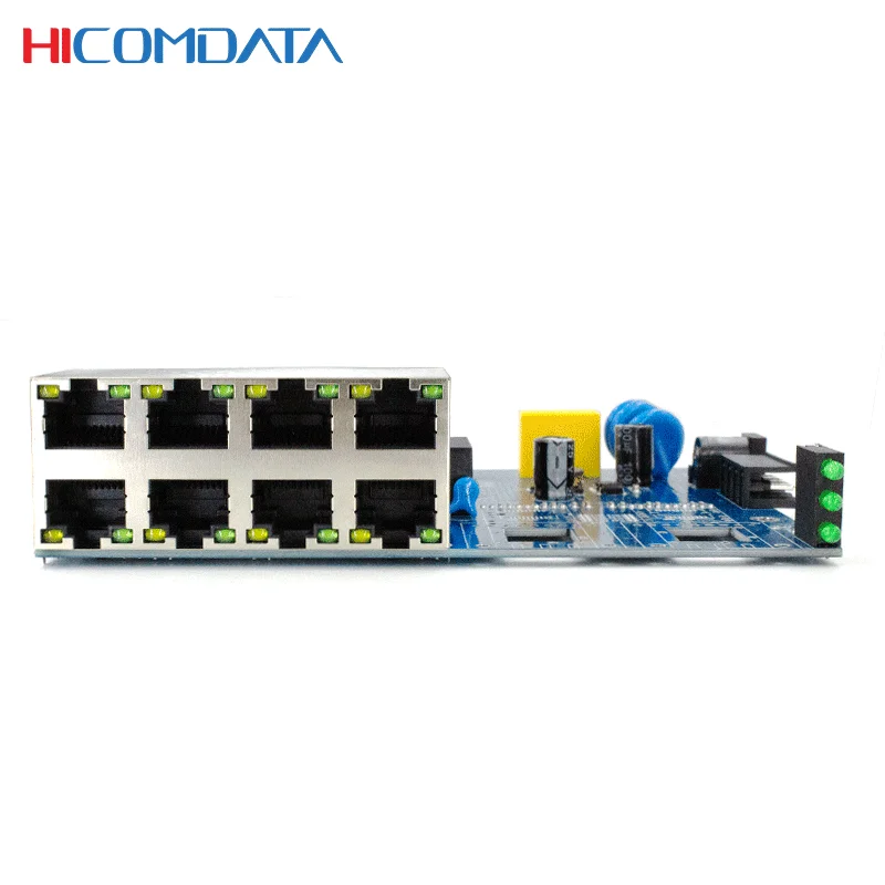 HICOMDATA 1000Mbps محول الشبكة إيثرنت جيجابت 2 SFP 8 RJ45 10 منفذ الألياف التبديل PCBA