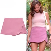 Women's Skort High Waist Brown Skirt Pants Stylish Summer Pink Black Mini Skirt Shorts Asymmetric Casual Off White Skort 2