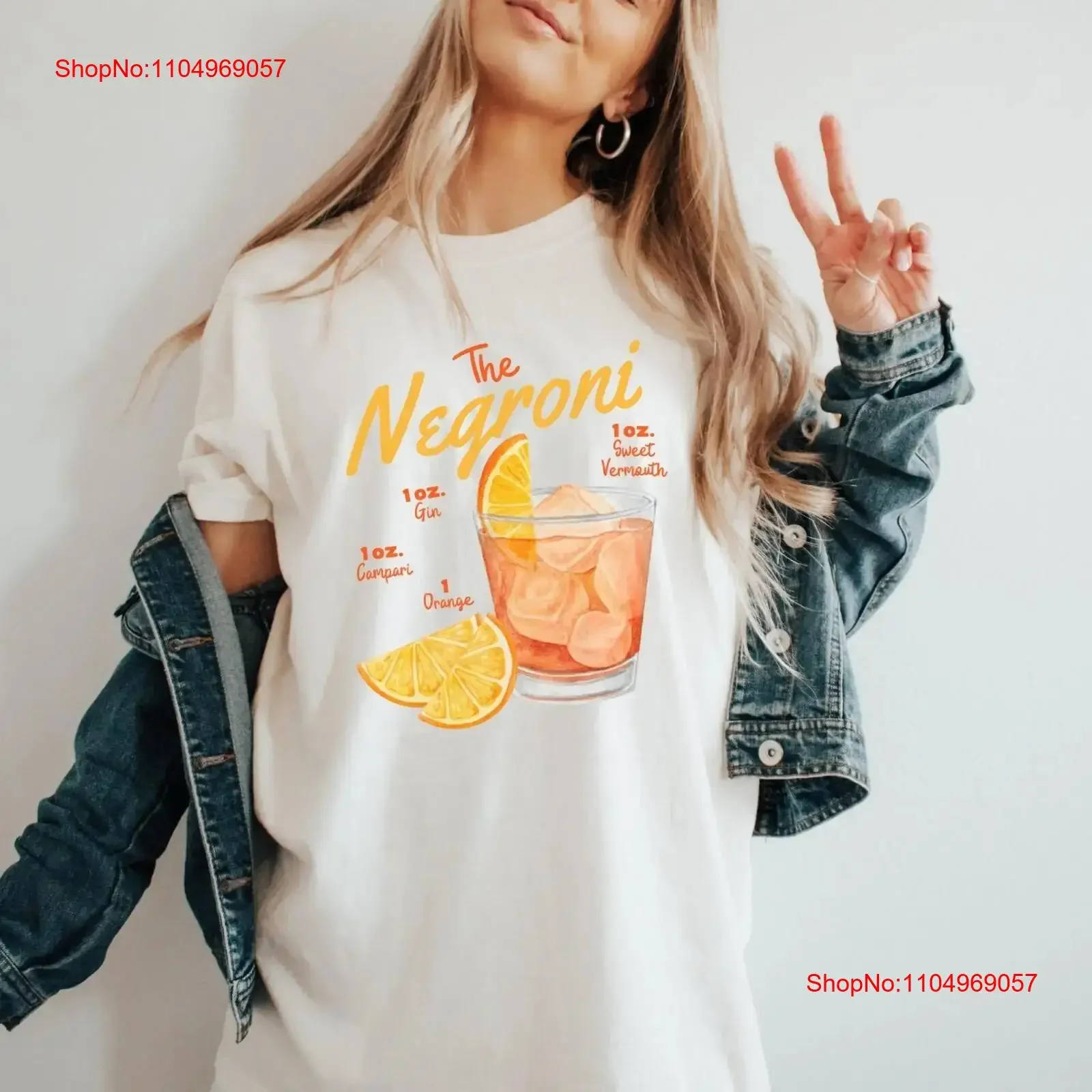 The Negroni T shirt Retro Inspired Vintage Cocktail Bach vintage Washed streetwear homme Comfortable Unisex