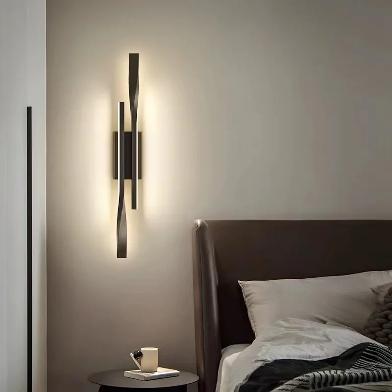 Led moderno lâmpadas de parede simples noridc luz acrílico luminária interior quarto cabeceira sala estar fundo decoração