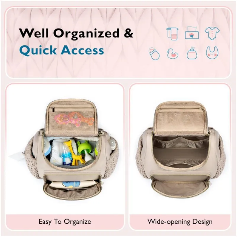 Mommy Bag Multi-functional Mother and Baby Go Out Fashionable Mother Bag Large Capacity Backpack Baby Stroller Trailer