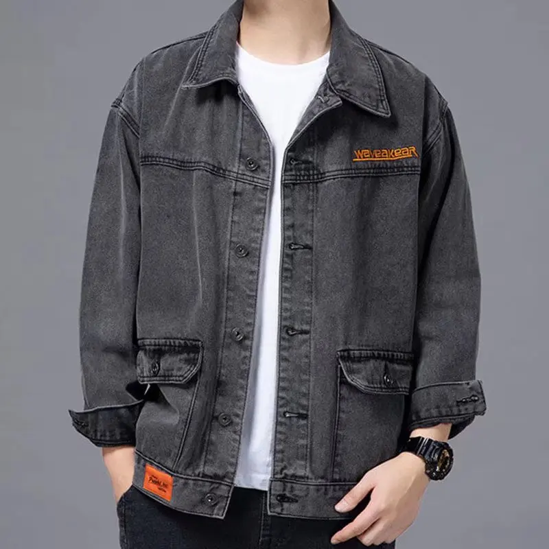 

Autumn Denim Jackets for Men Jeans Dress in Jean Jackets Man Blouse Male Coat Men's Clothing Work Wear Cowboy Clothes Man Cowboy