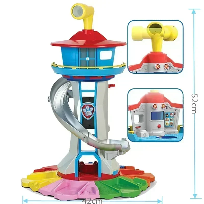 Paw Patrol Tower Home Decoration Cartoon Lookout Vehicle with Rebound Bicycle Anime Figures Patrol Canine Toy Kids Birthday Gift