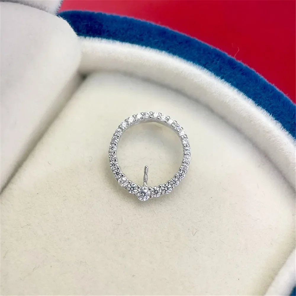S925 Sterling Silver Pearl Pendant Setting, DIY Empty Bezel Cup Jewelry Supplies for Craft Making, Hollow Prong Pendant Findings