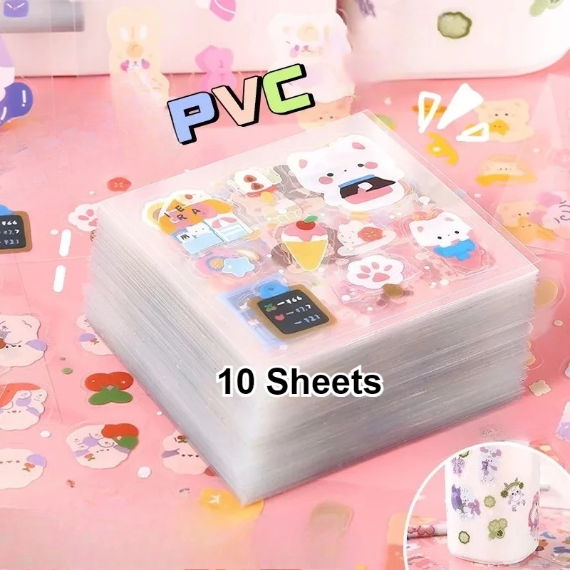 10Pcs/Lot Kawaii Cartoon Girl Rabbit Graffiti Sticker for Children Hand-account Laser Material Stickers Phone Case Laptop Paster