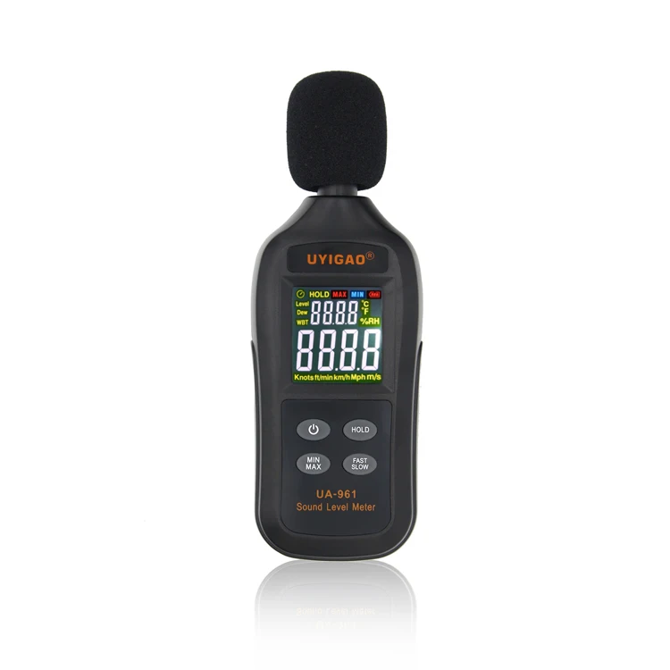 Imagem -02 - Digital Decibel Ruído Nível Medidor de Som Thermo Higrômetro Temperatura Umidade Velocidade do Vento Anemômetro Lux Light Meter