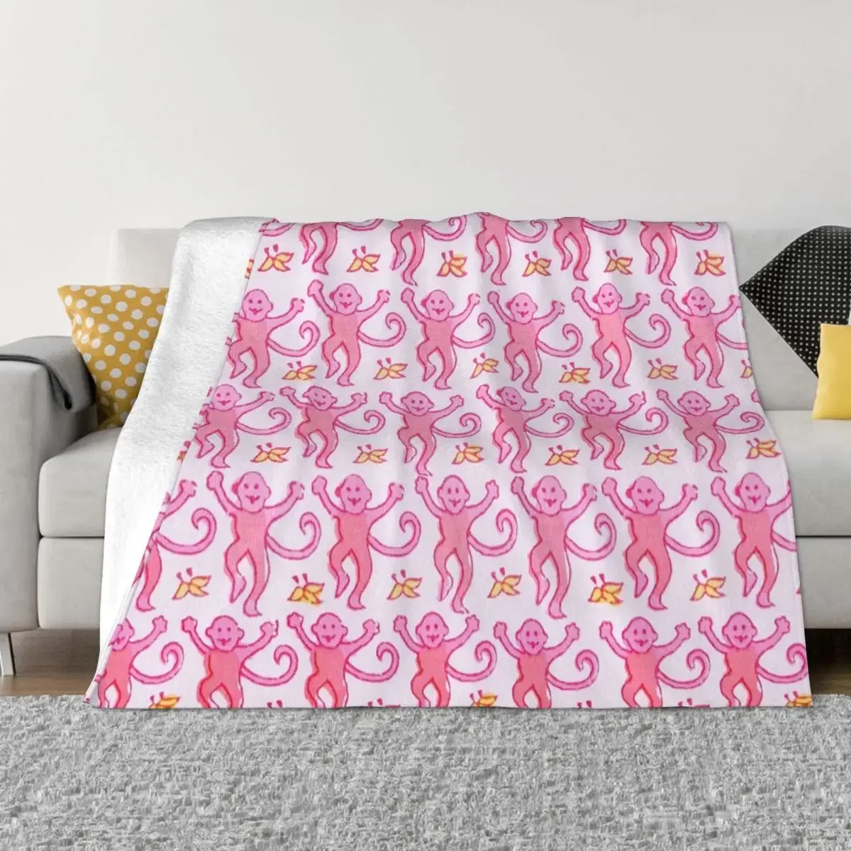 Super Soft Coral Fleece Throw Blanket Cute Pink Roller Rabbit Plush for Bedding Office Quilt  Perfect for AutumnWinter