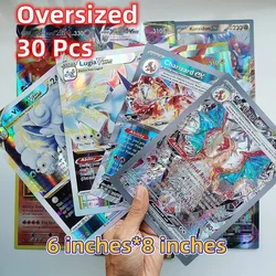 Oversized English and French Pokemon Cards 12-30Pcs Jumbo Letters Cards Vmax  EX  Arceus Pikachu Charizard Super Shiny Rare Card