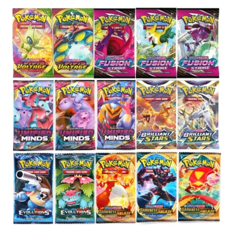 Random 40/80PCS Pokemon Cards Deck Box Pikachu English Party Games Tabletop Matchmaking Card Set Pokemon Cards\' Album Kids Toys