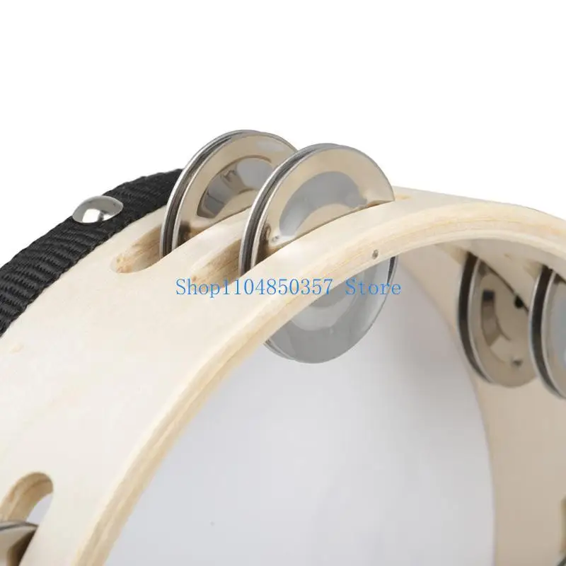 

652F Bible Bells Drum Handheld Tambourine Hand Bells for Family Party Child