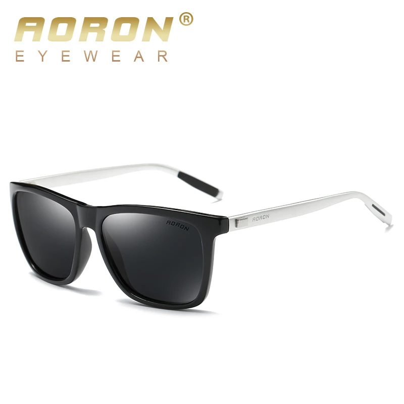 AORON Mens Polarized Sunglasses men Classic Square Sun Glasses UV400 Mirror Aluminum Leg Eyeglass