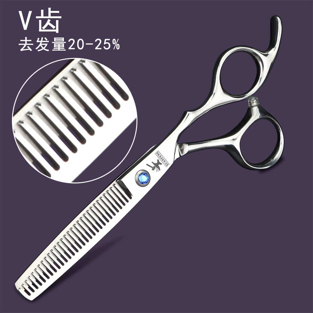 XUANFENG bull Screw Barber Cutting and Thinning Scissors 6-inch Japanese 440C Steel Hair Scissors