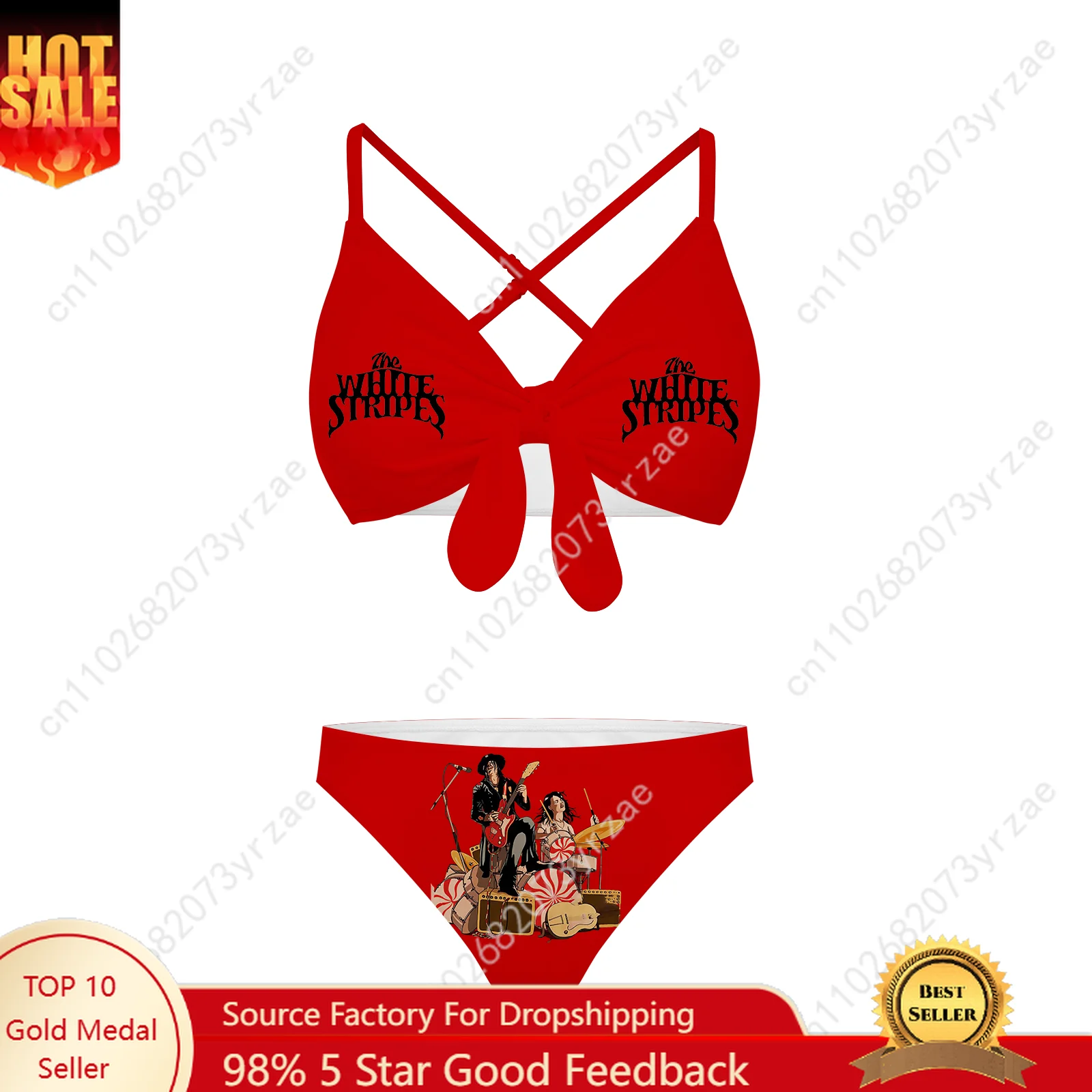 

The White Stripes Beachwear Cross Strap Suspenders Swimsuits Womens Personalized Bikini Pool Party Swimwear Custom Bathing Suits