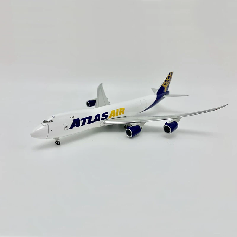 Diecast Airplane Model 1/400 Scale B747-8F Atlas Air Aviation Alloy Plane Toys for Boys Gift Adult Collection Static Display