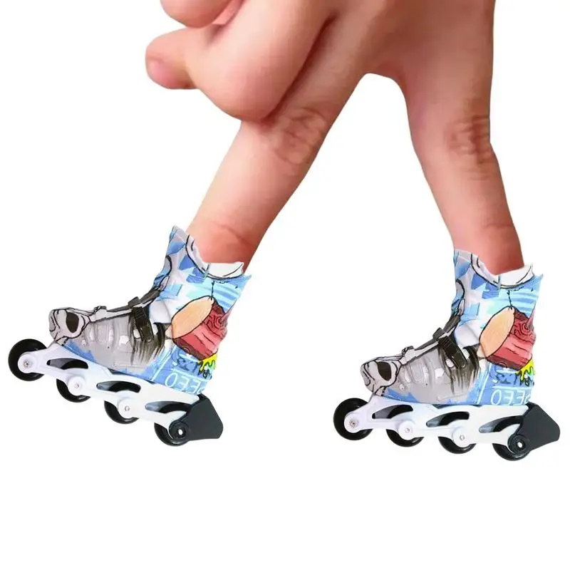 Mini Skateboard Toy Finger Skateboard Shoes Toys Colorful Finger Skates Toys Mini Sneakers For Kids Boys Girls Finger Breakdance