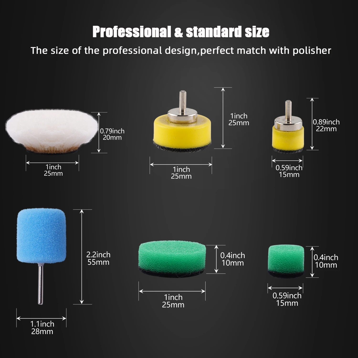 SPTA-Mini máquina pulidora de detalles de belleza para coche, herramientas de extensión, almohadillas de pulido de detalles, Kit para pulidor