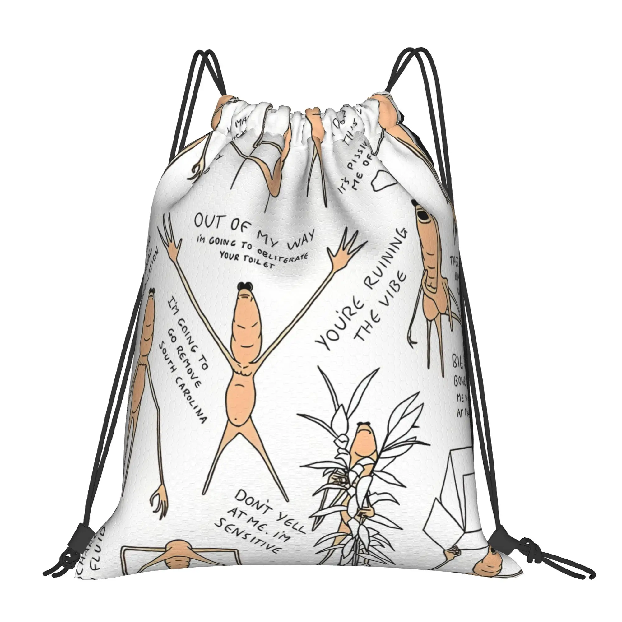 Marcus The Worm Marcus The Worm Portable Sports Drawstring Backpack Riding Backpack Gym Shoes Drawstring Bags