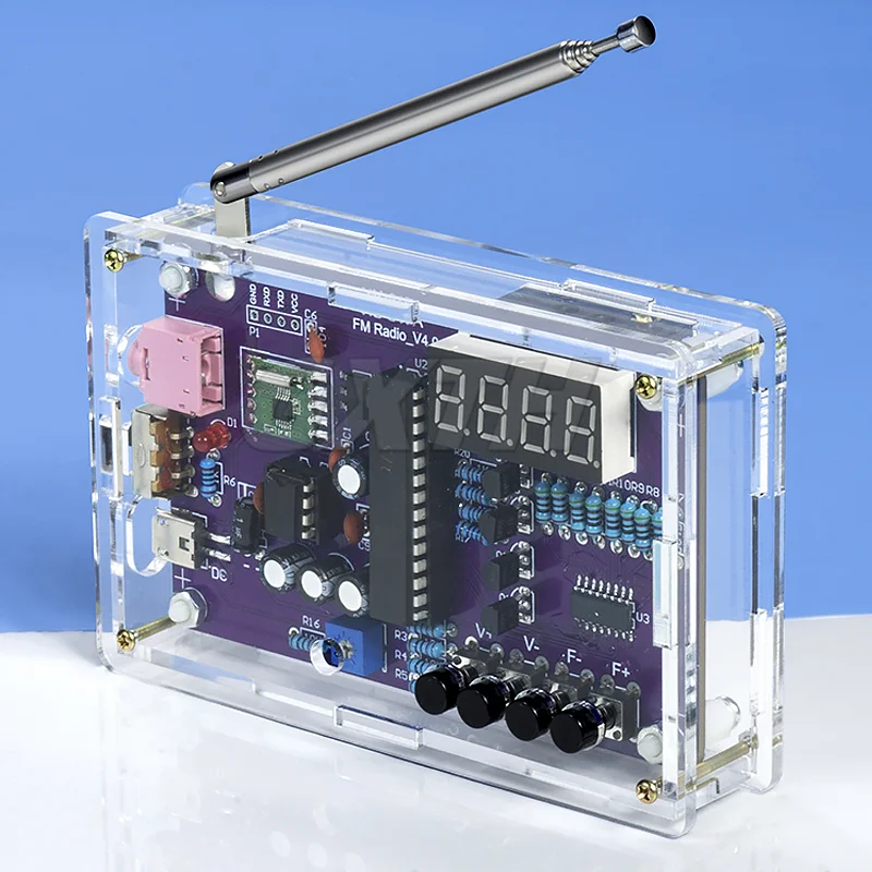 DIY FM Radio Electronic Kit RDA5807S 87-108MHz FM Circuit Board Making Soldering Assembly