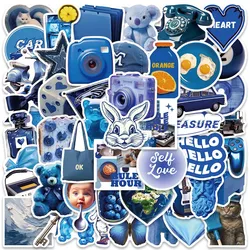 50PCS Blue Ins Style Cartoon Bear Stickers Scrapbook for Water Bottle Laptop Skateboard Scrapbook Luggage Kids Toy