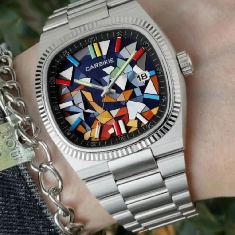 Cartoon Oil Quartz Men Watch Painting Creative Animation Dial Top Casual Steel Men Watch Personalized AAA Male Clock Reloj Gift