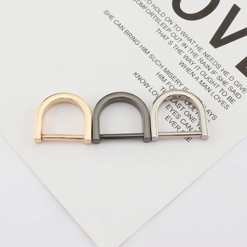 15mm-20mm Metal D Ring Buckle Shackle Clasp Detachable Open Screw For Leather Craft Bag Strap Belt Handle Shoulder Webbing