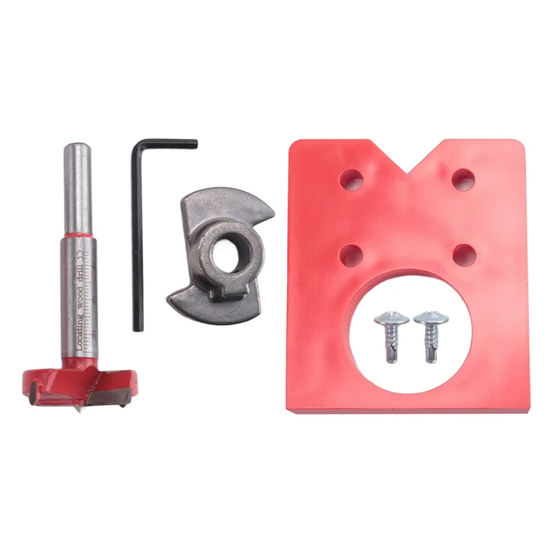 BAAY 35Mm Hinge Jig Drill Guide Sets Door Hinge Drill Hole Cutter Concealed Hinge Jig With Bit Positioner For Furniture Wood