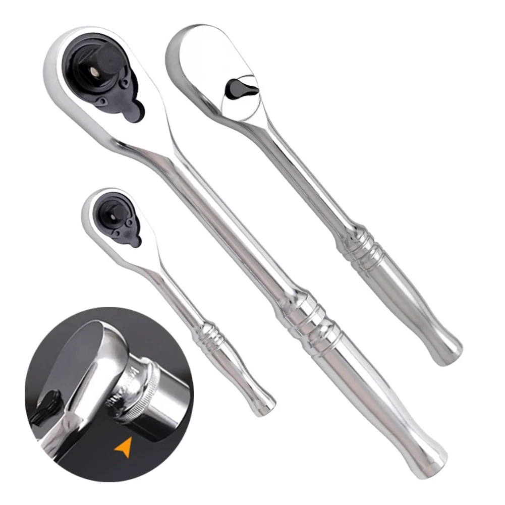 

1/3pcs 120 Tooth Ratchet Wrench Socket Wrench 1/4 3/8 1/2 Drive Quick-Release For Fixing Screws Hand Tools