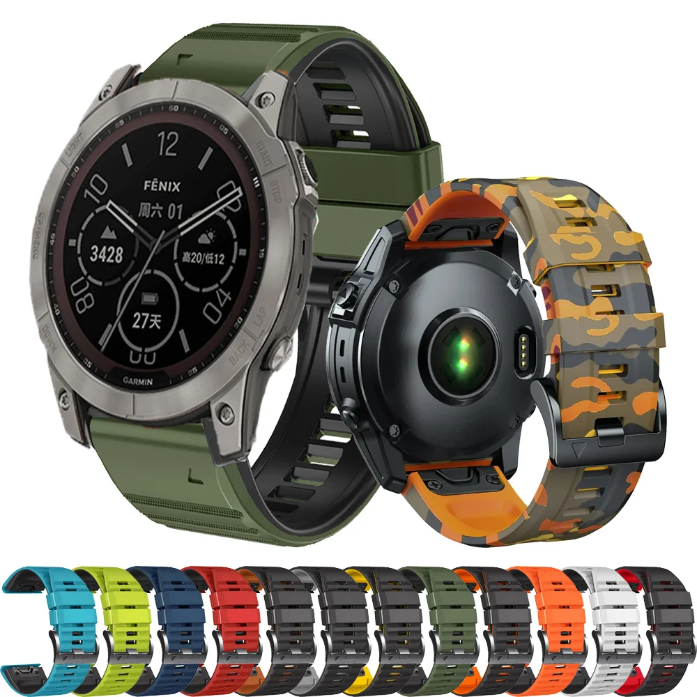 Strap For Garmin Forerunner 965 Fenix6 7 E 8 47mm Instinct 2 Silicone Watchband Quick Release 22mm 26mm Silicone Bracelet Wrist