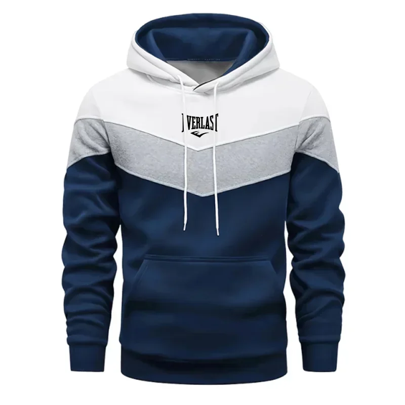 Men's High-Quality Hooded Sweatshirt 2026 New Arrival Long Sleeve Three-Color Stitching Hoodie Casual Fashion Autumn Winter Coat