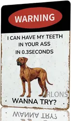 Metal Sign Rhodesian Ridgeback Beware Of Sign Aluminum Sign Vintage Tin Sign For Fence Outdoor Yard Home Decor 8x12 Inch