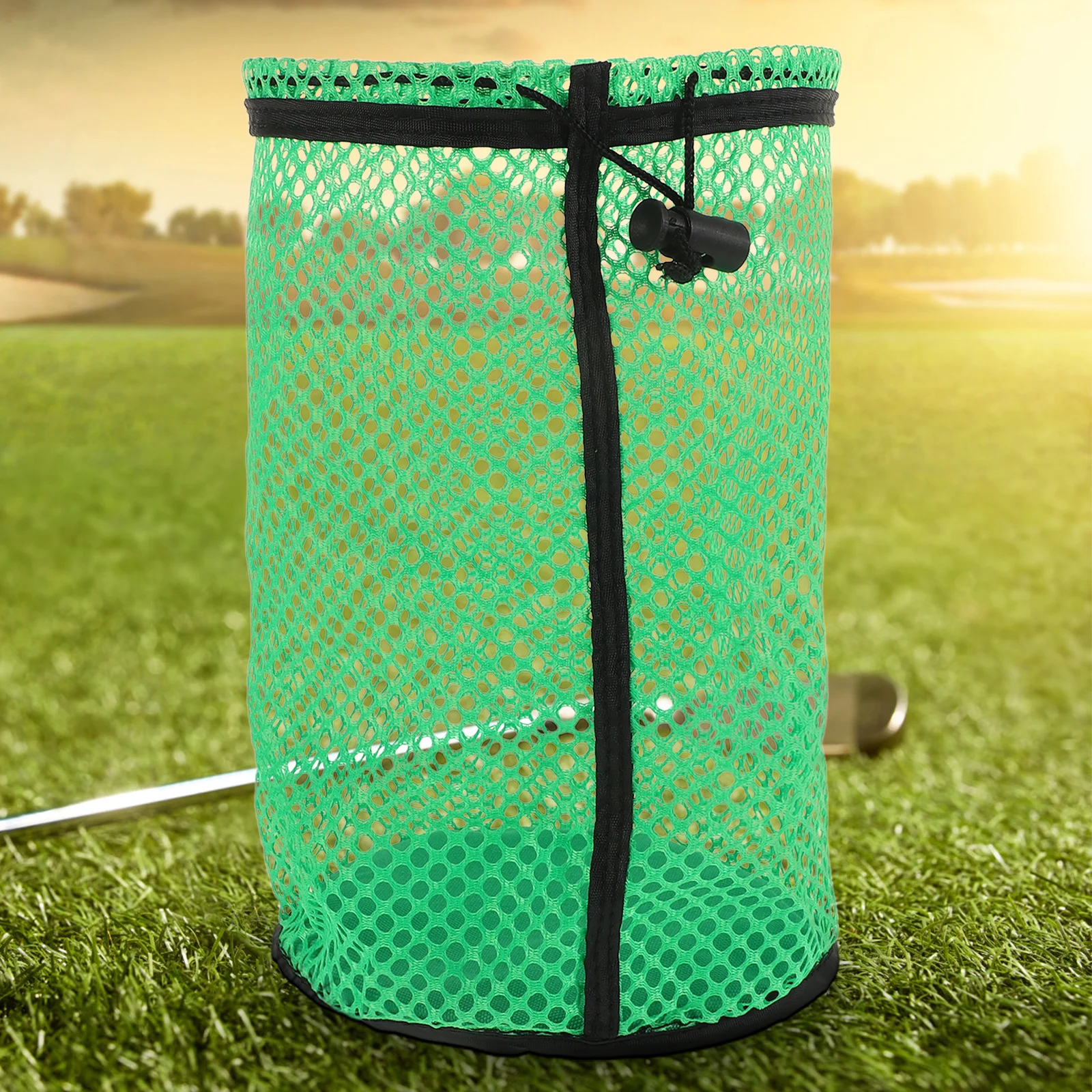 

Nylon Mesh Golf Ball Bag Green Drawstring Storage Pouch Holds 50 Balls Lightweight Portable Golf Organizer Sports Travel