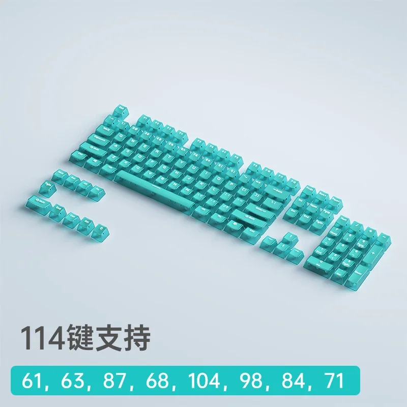 Disesuaikan keyboard mekanik keycaps ABS transparan keycaps 61/64/68/84/87/98/100/104/108