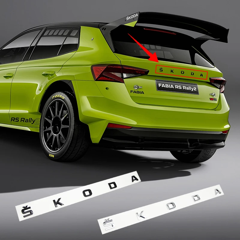 3D Car Stickers Lettering Rear Trunk Emblem Badge Decals For Skoda Yeti VRIS Octavia a5 Karoq Kamiq Fabia Kodiaq Rapid Superb