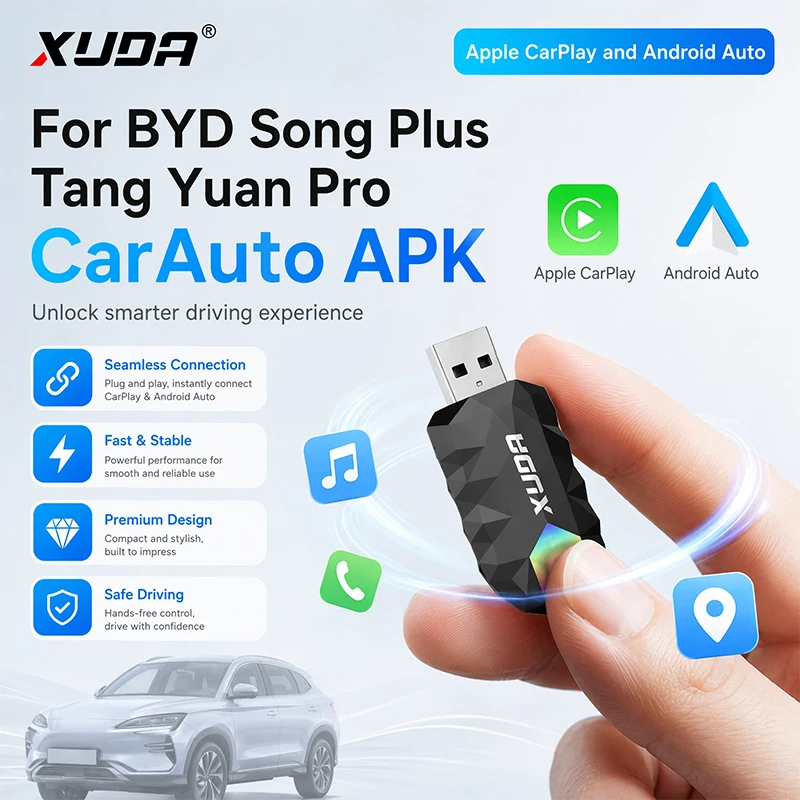 NEW For BYD Song Plus Tang Yuan Pro CarAuto APK map of Google Spotify music multilingual Apple CarPlay Android Auto for version