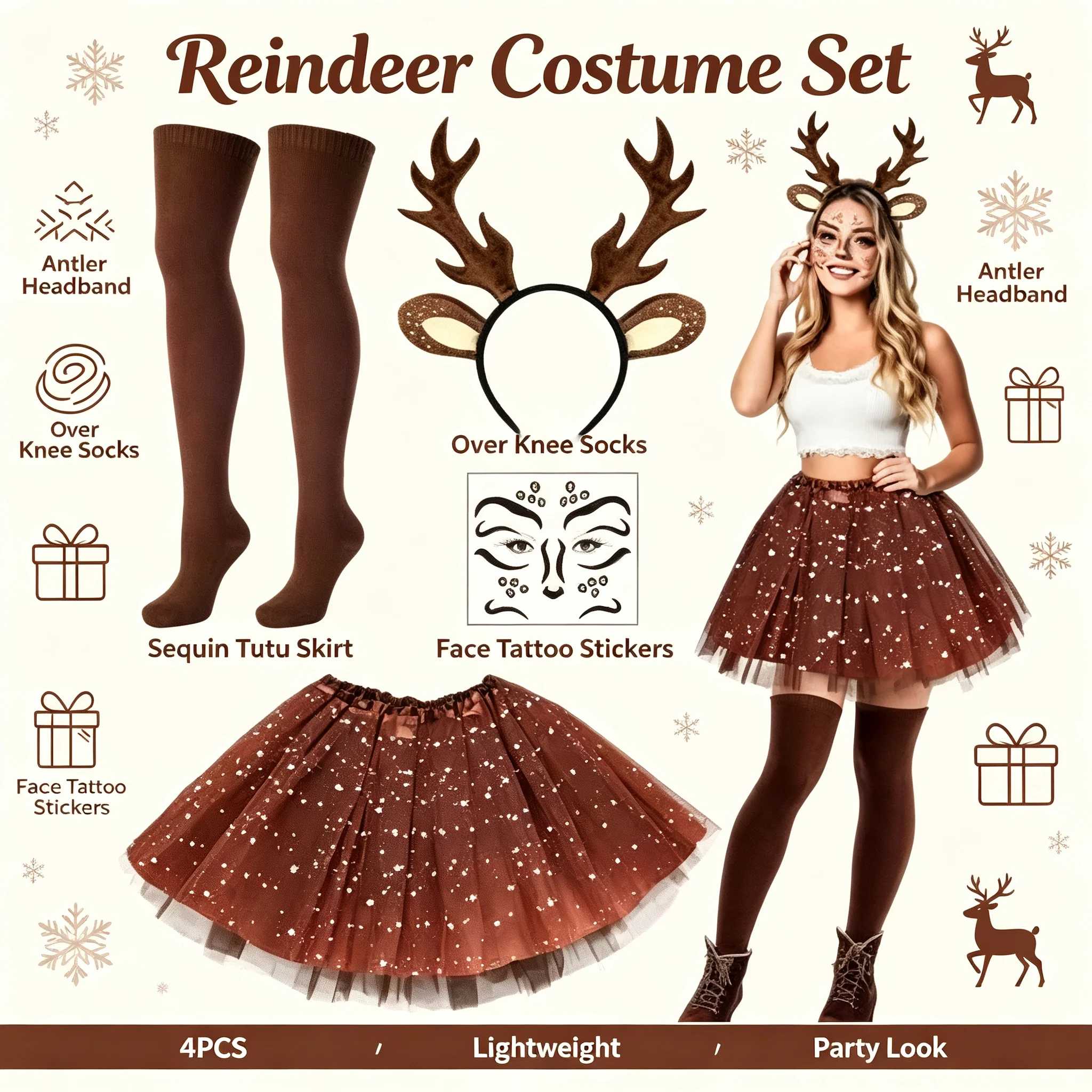 Women's Elegant Reindeer Costu - Reindeer Antlers Headband ulasan dan harga