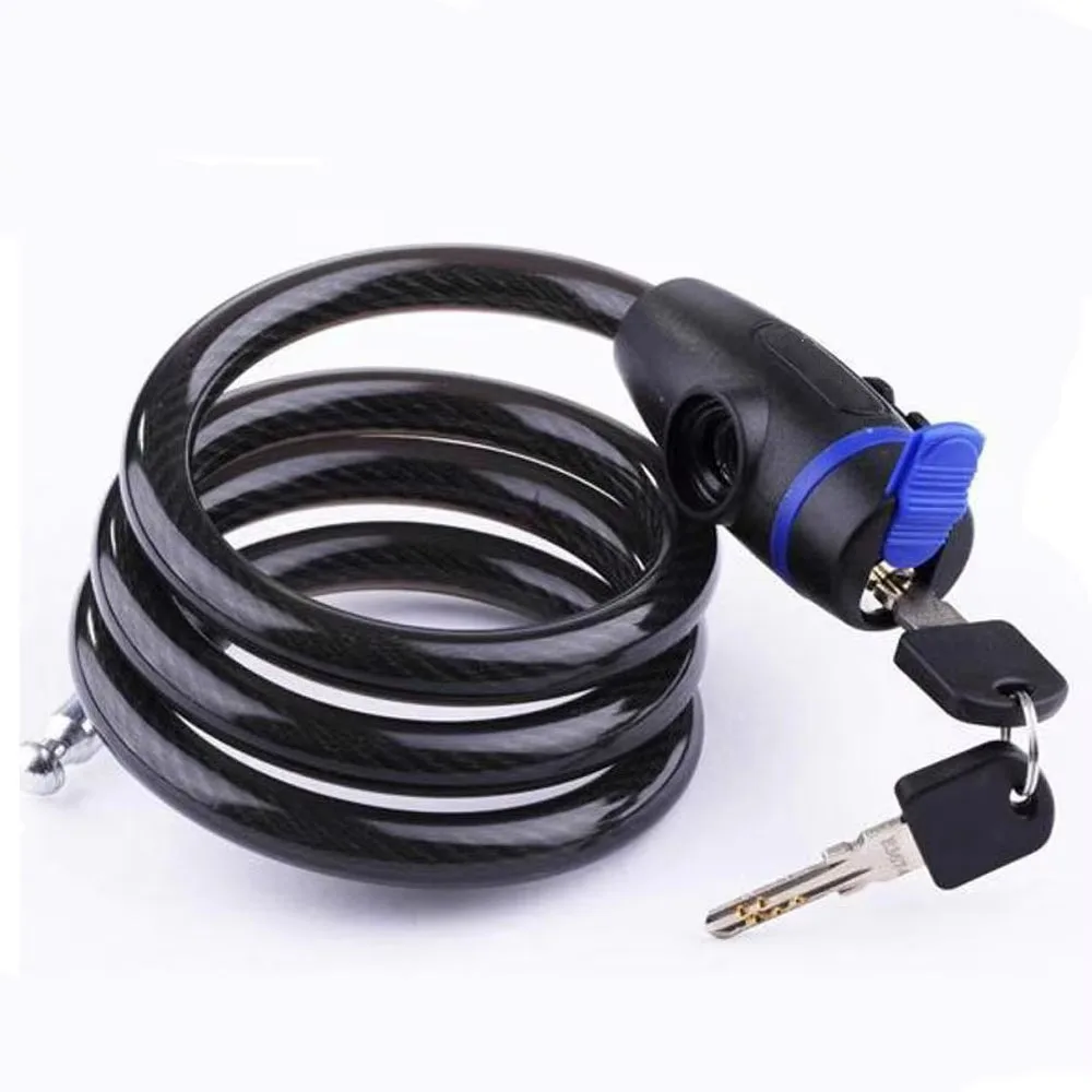 Black Bicycle Anti-Theft Chain Lock Bike Portable Metal Stee
