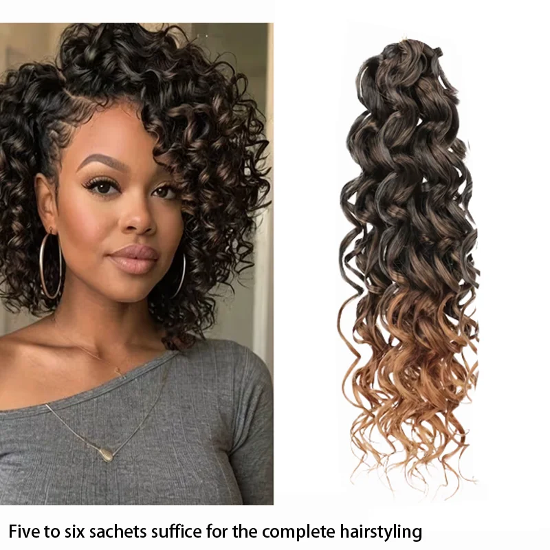 

Синтетические волосы GoGo Curl Crochet, 14 дюймов, короткие кудрявые, для женщин, с эффектом водной волны, пляжные кудри