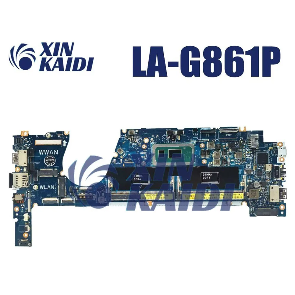 Notebook Mainboard For Dell Latitude LA-G861P 7370 0HX8XK 09XFPT 0TCDGC 0HX8XK Laptop Motherboard CPU i5 i7 8th Gen Systemboard