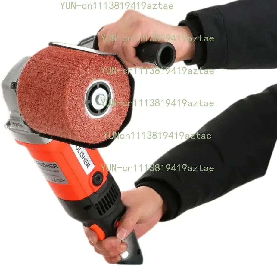 Burnishing Polishing Machine Handheld Wheel Polisher Sander Wire Drawing Machine for Steel Metal Wood 110V 1400W 8 Speed Adjust