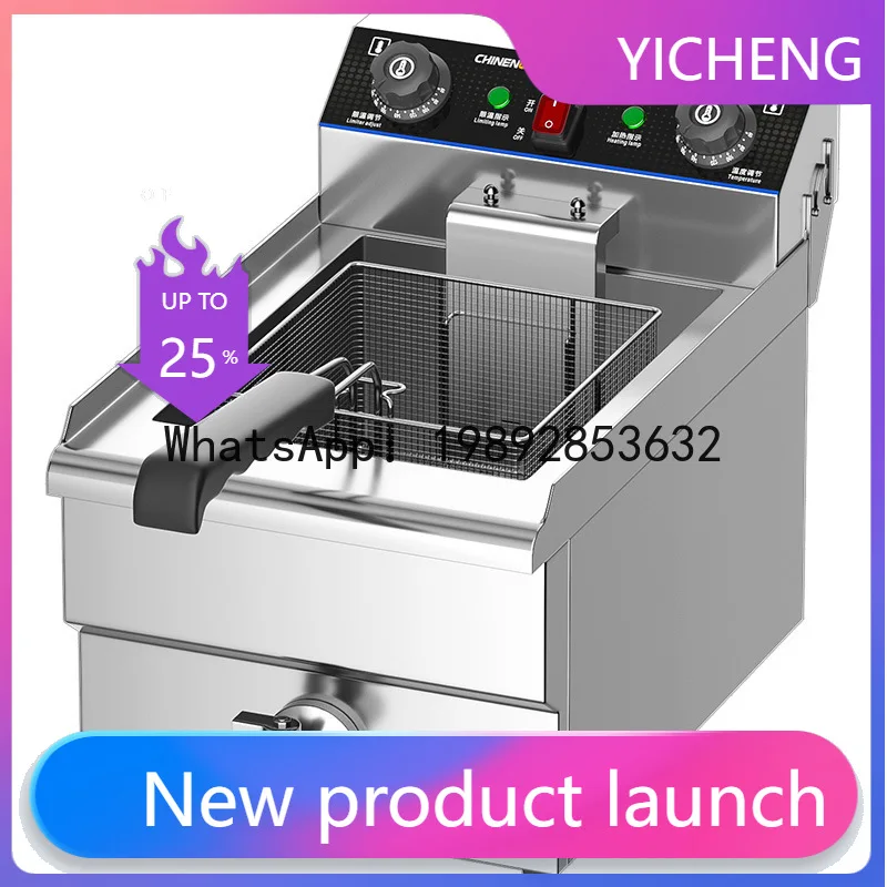 

QQ Multi-functional commercial deep fryer - single or double tank, perfect for chicken, french fries, and skewers