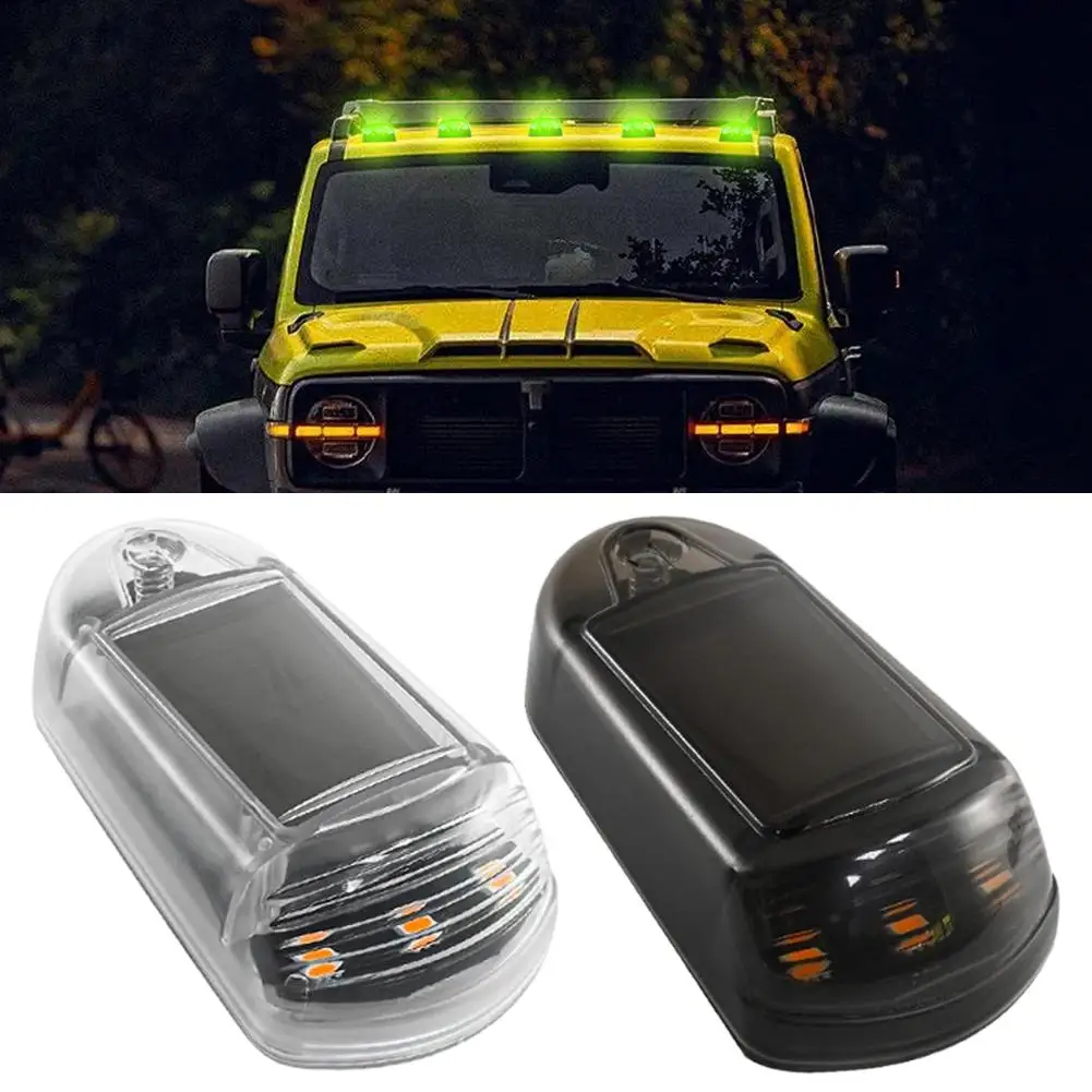 7 Colors Hot Solar Powered Cab Lights Punch-Free Solar Control Wireless Lights Roof Powered Truck Lights Or App Cab C8L5