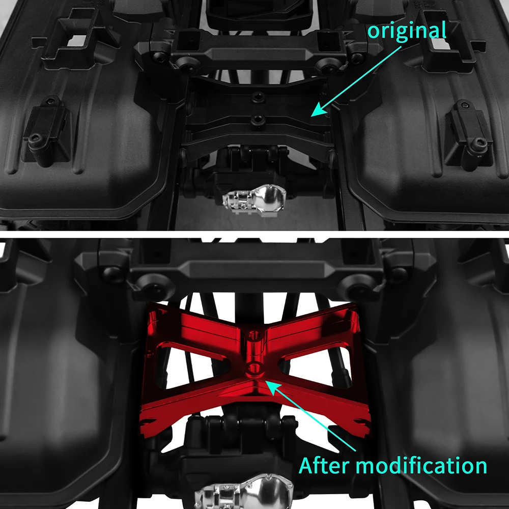 AXSPEED Alu Legering Stuurservo Chassis Cross Mount voor 1/10 TRX4 Ford Bronco Upgrade Onderdelen