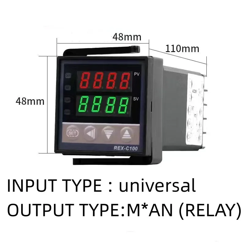 REX-C100 Digital PID Intelligent Temperature Controller Alarm AC110-240V Universal/K Type REX C100 Thermostat SSR Relay Output