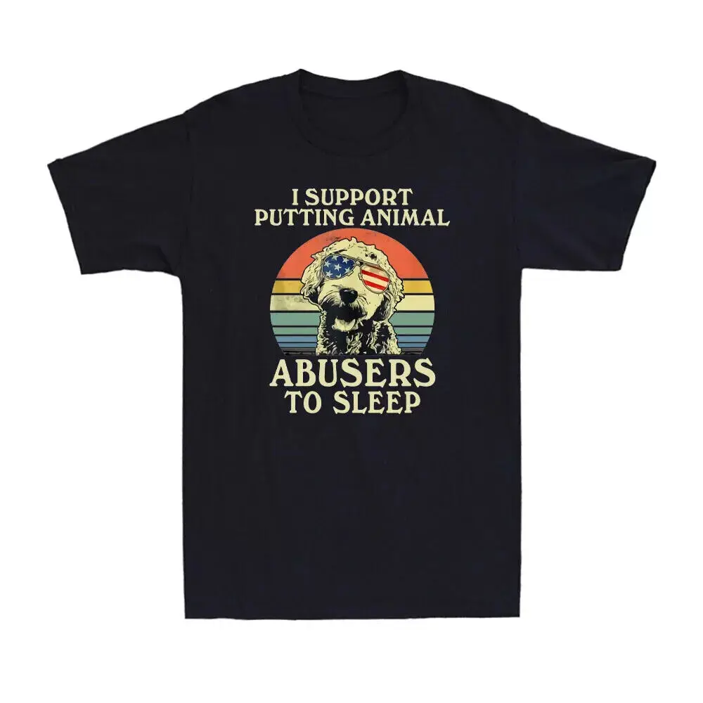 I Support Putting Animal Abusers To Sleep Doodle T-Shirt, Size S-5XLHigh Quality 100%Cotton Short Sleeve