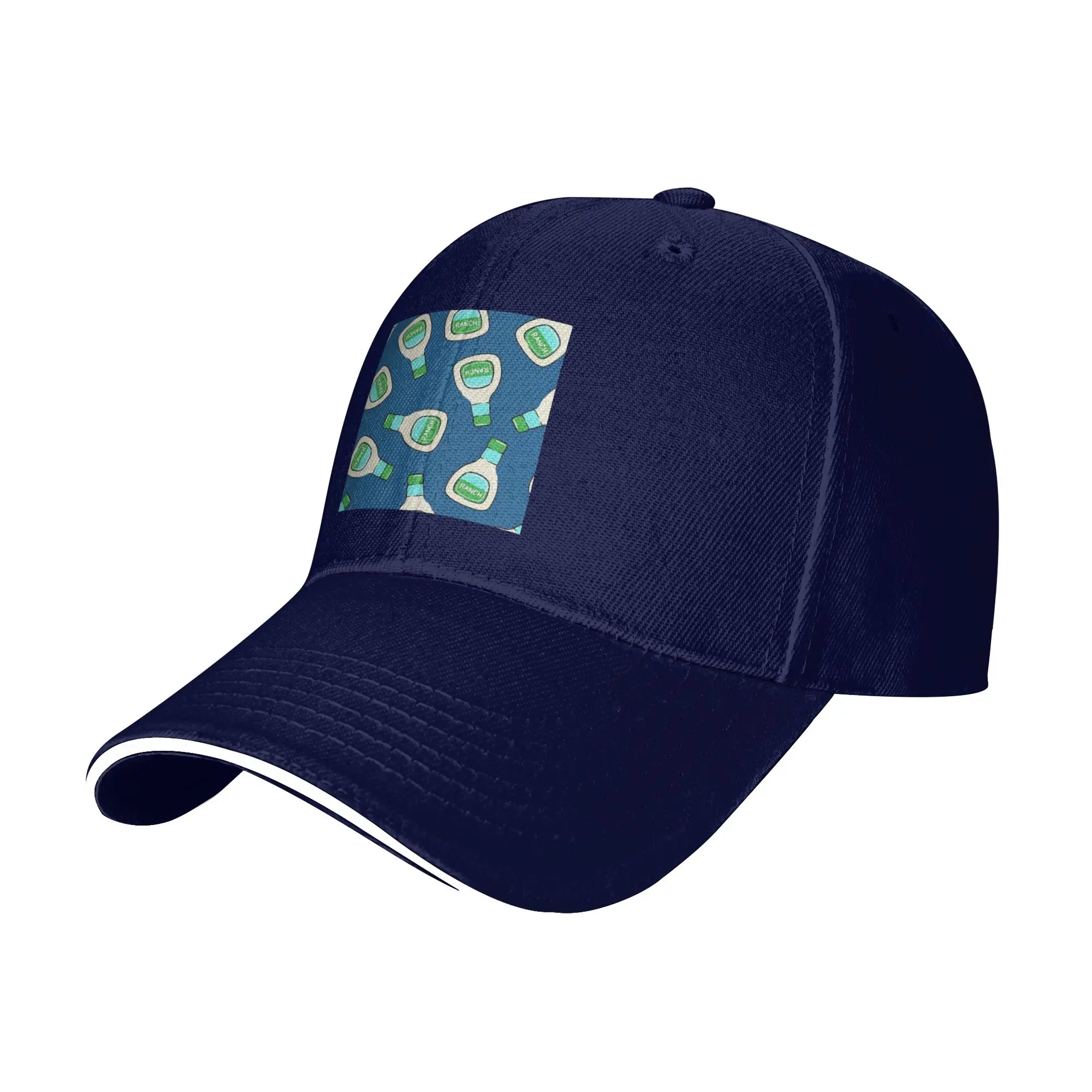 Ranch - salad dressing bottle (blue) Cap Casual Baseball Caps Adjustable Hat Hip Hop Summer Unisex Baseball Hats Customizable