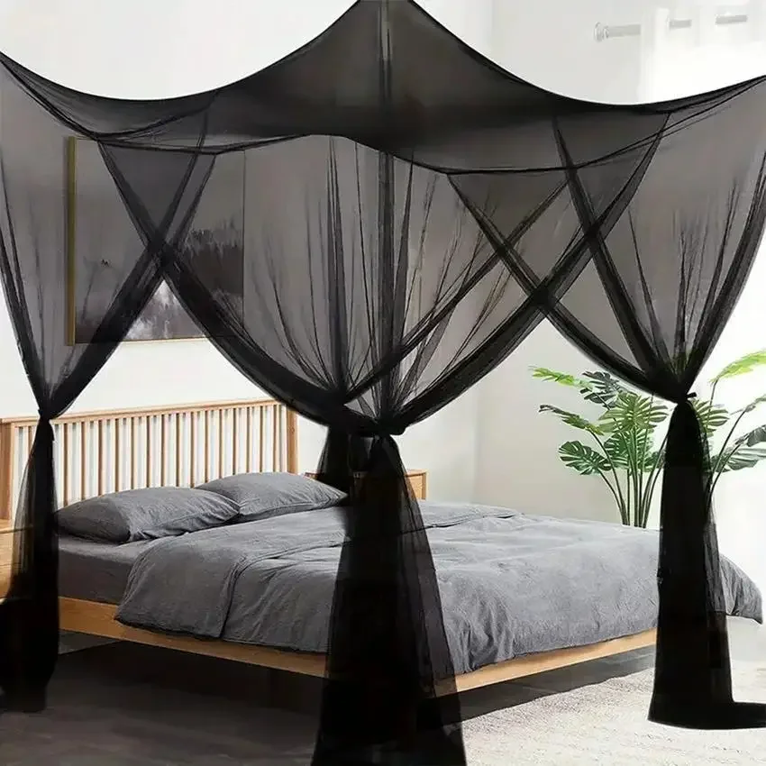 Large Four Door Mosquito Net, Breathable Polyester Mesh Cover, Suitable for Outdoor Camping, Insect Proof in Summer