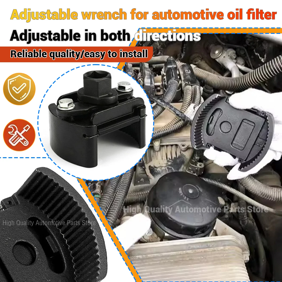 

60-105mm Adjustable Steel Spanner For Car Oil Filter Wrench Fuel Filter Cast Removal Repair Tool Truck Motorcycle Accessories