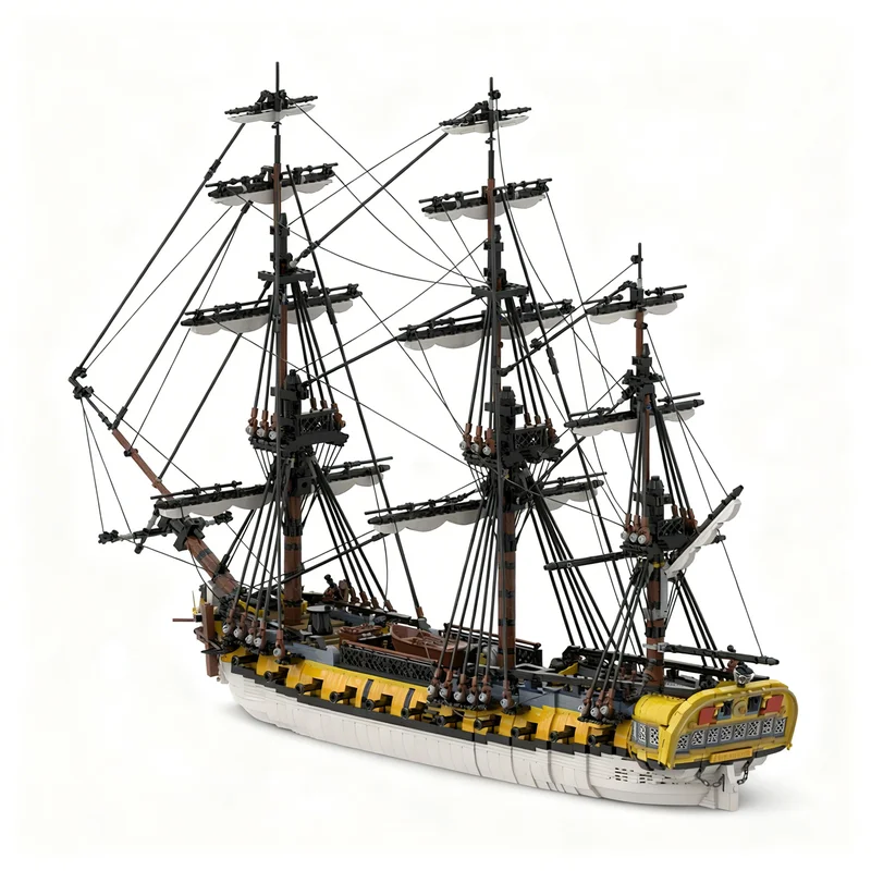 6052pcs MOC Pirates Spanish Frigate Hermonia Model Building Blocks Christmas Gifts Architecture Toys Brick 3D Creative Display